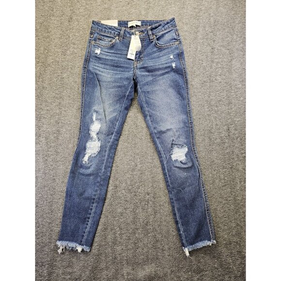 Harper Heritage Jeans Mid Rise Skinny Raw Hem Womens Size 26 - Picture 1 of 14